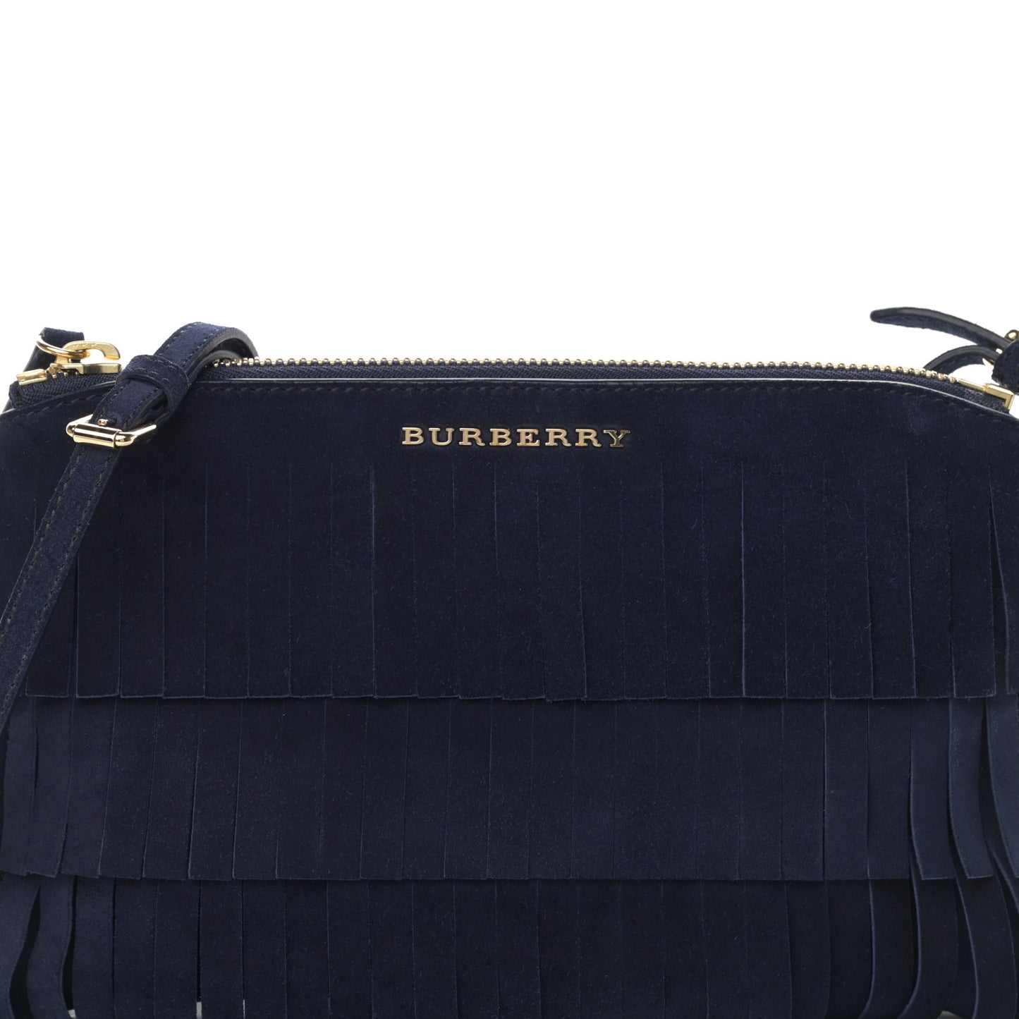 Suede Fringe Peyton Crossbody Clutch Bag Blue