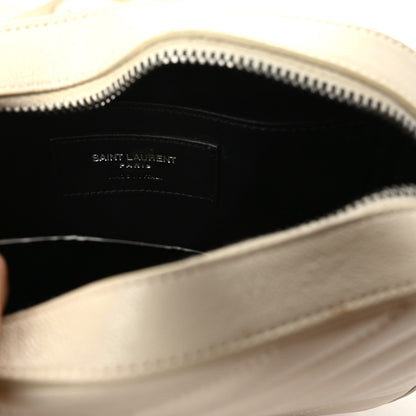 Saint Laurent Sheepskin Chevron Small Camera Bag White 8 of 9