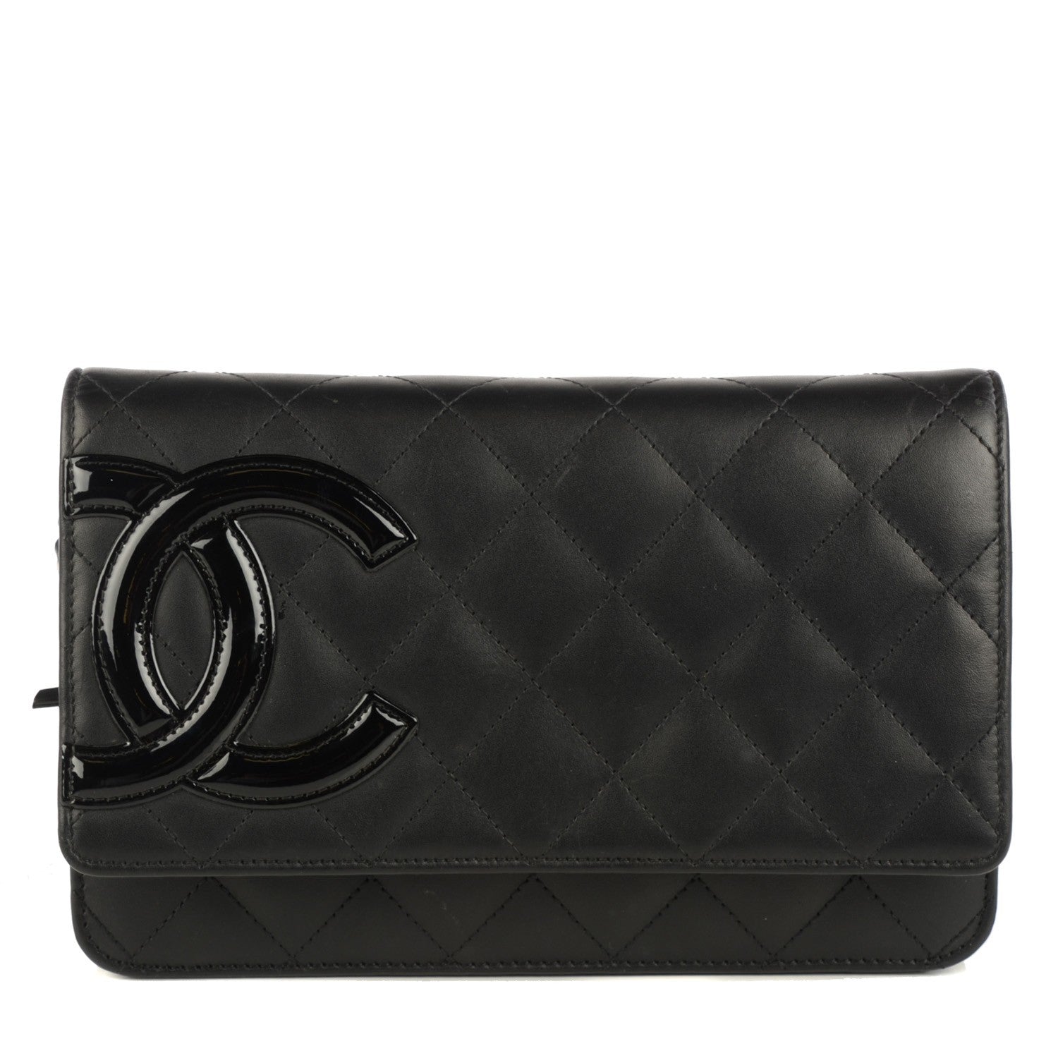 Chanel Calfskin Quilted Cambon Wallet On Chain WOC Black 1 of 8
