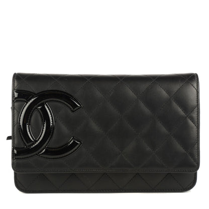 Chanel Calfskin Quilted Cambon Wallet On Chain WOC Black 1 of 8
