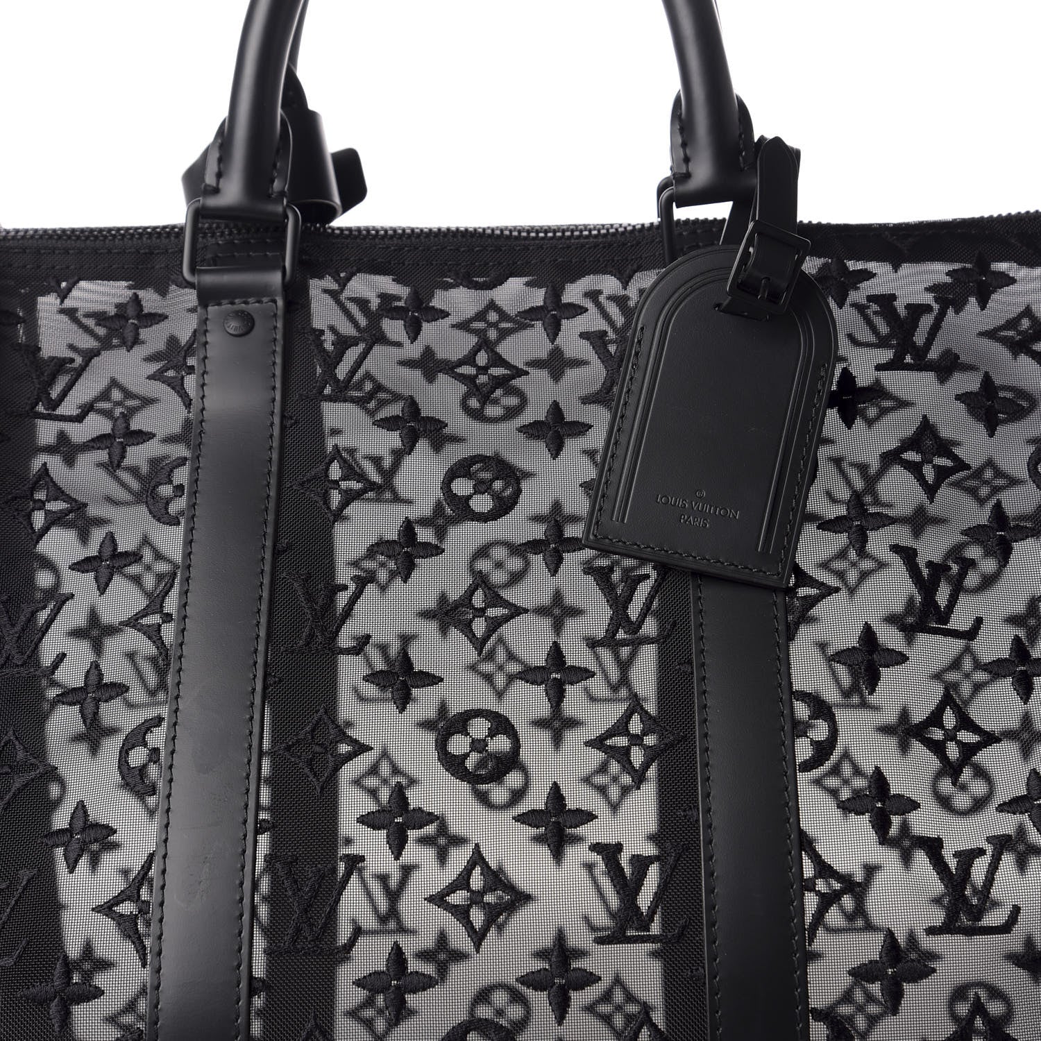 Louis Vuitton Monogram See Through Keepall Bandouliere 50 Black 7 of 11