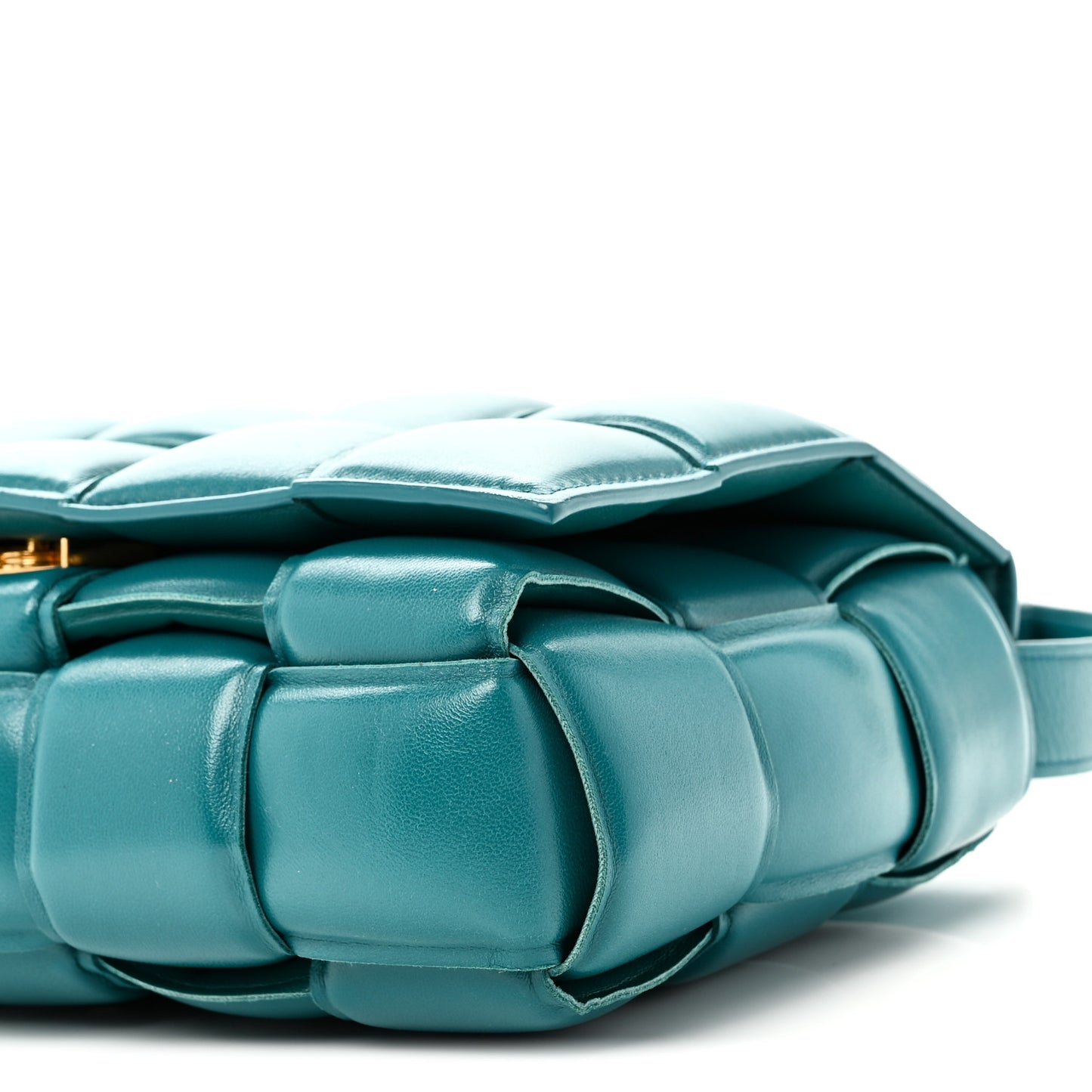 Nappa Maxi Intreccio Padded Cassette Crossbody Bag Mallard