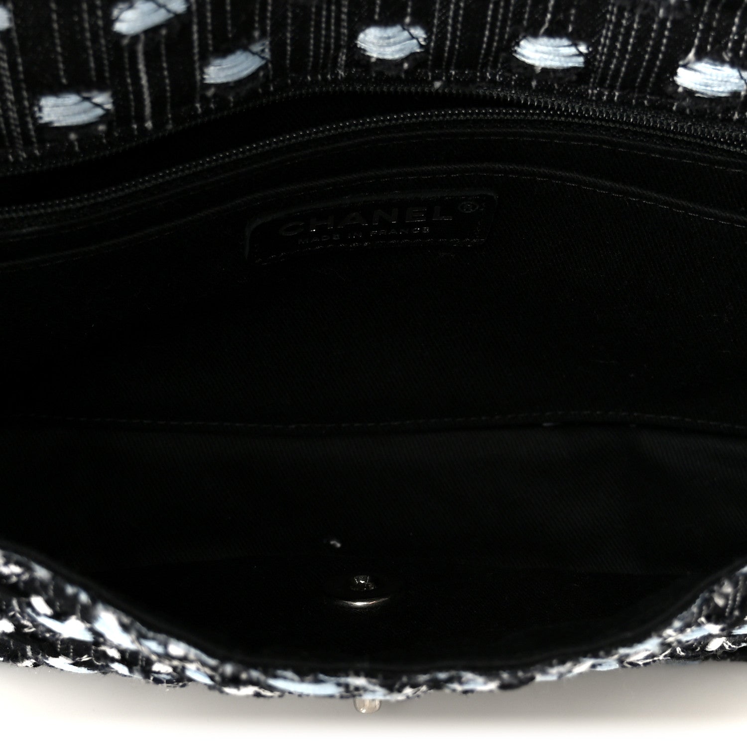 Chanel Denim Woven Medium Flap Light Blue 5 of 11