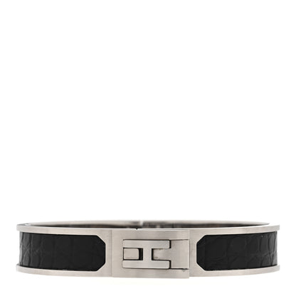 Hermes Matte Alligator Jet Bracelet GM Black 1 of 5