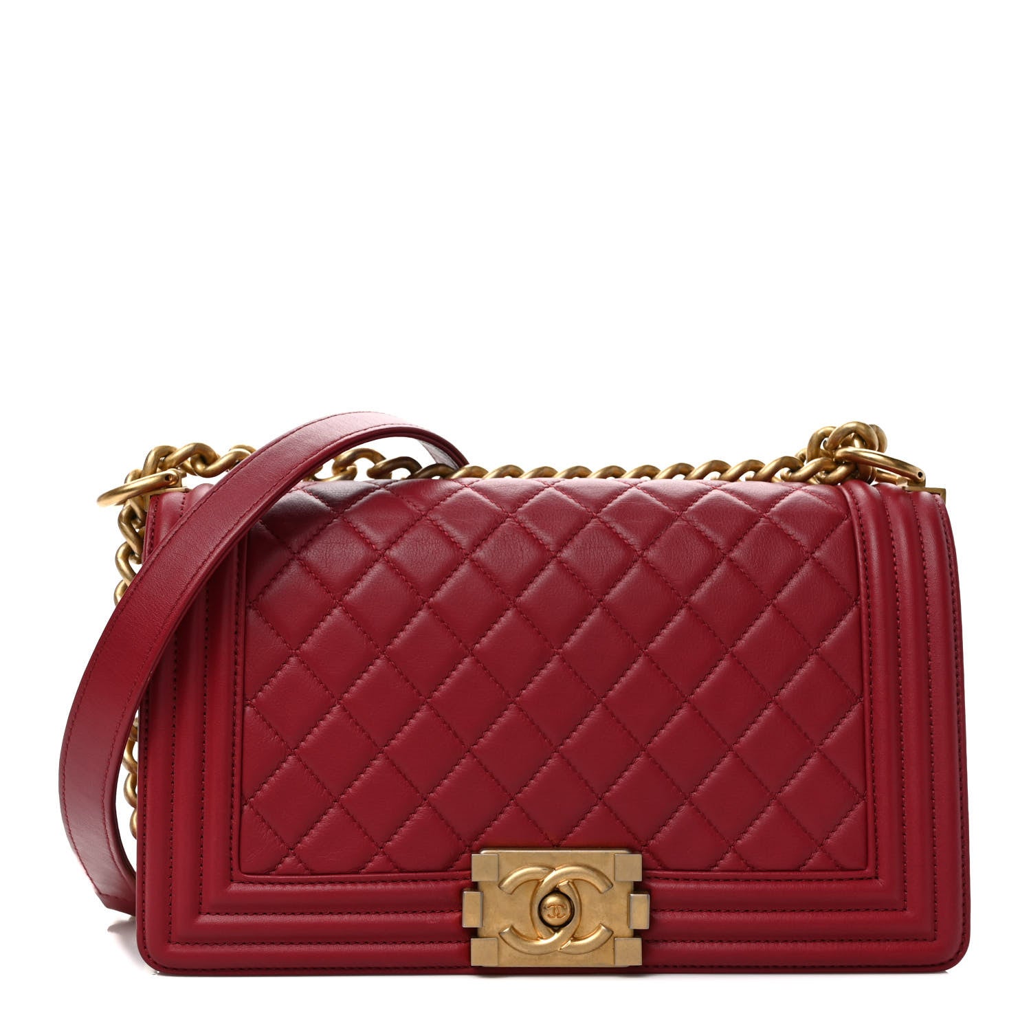 Chanel Lambskin Quilted Medium Boy Flap Red 1 of 11
