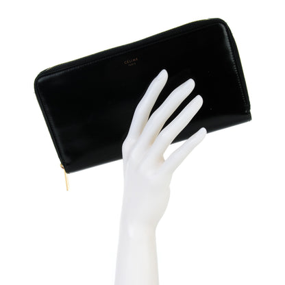 Celine Spazzolato Calfskin Large Zip Around Multifunction Wallet Black 2 of 8