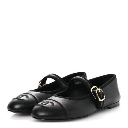 Chanel Lambskin Mary Jane Flats 37 Black 4 of 11