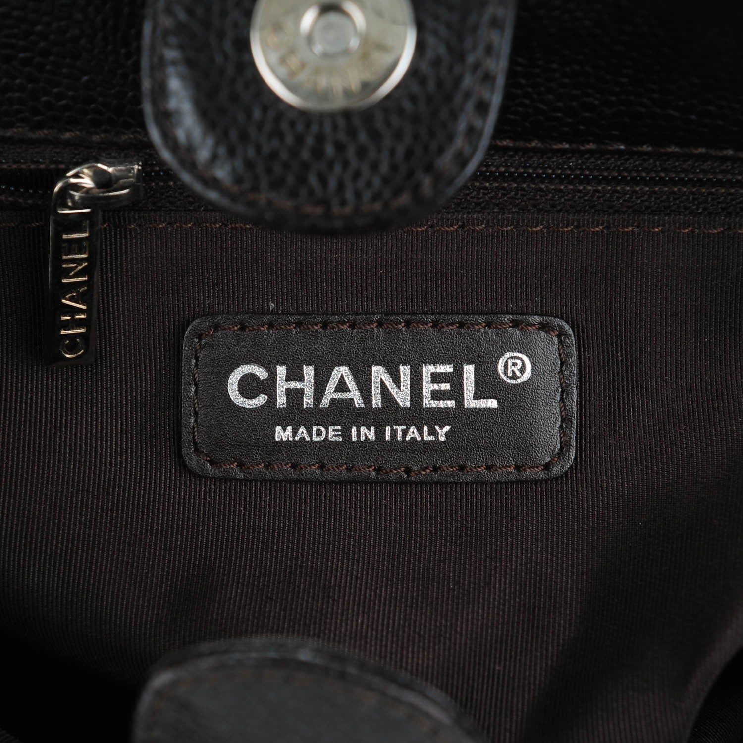 Chanel Caviar Petit Shopping Tote PST Dark Brown 6 of 7
