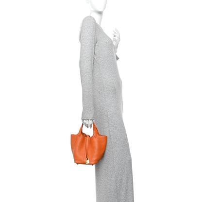 Hermes Taurillon Clemence Picotin Lock 18 PM Orange 2 of 11