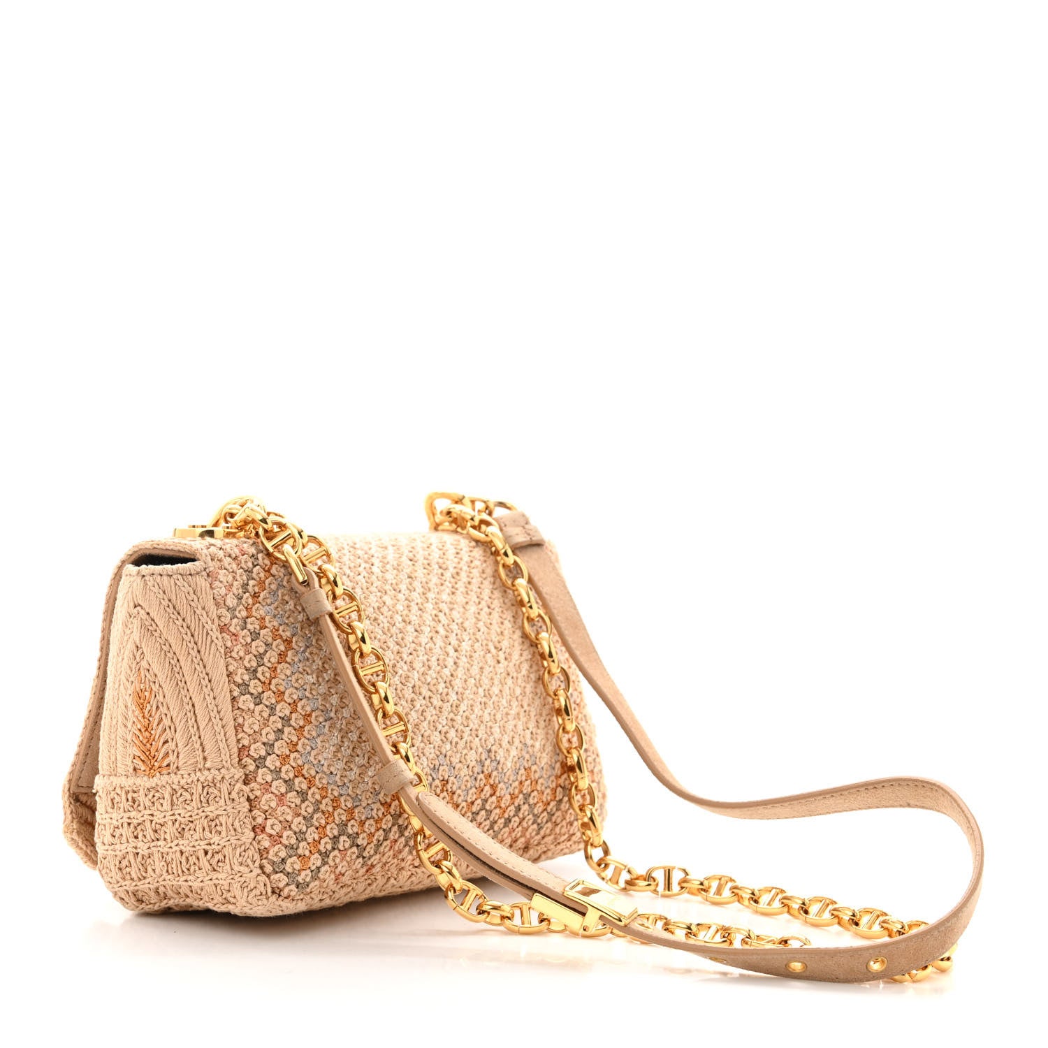 Christian Dior Cotton Knit Small Caro Bag Beige 3 of 9