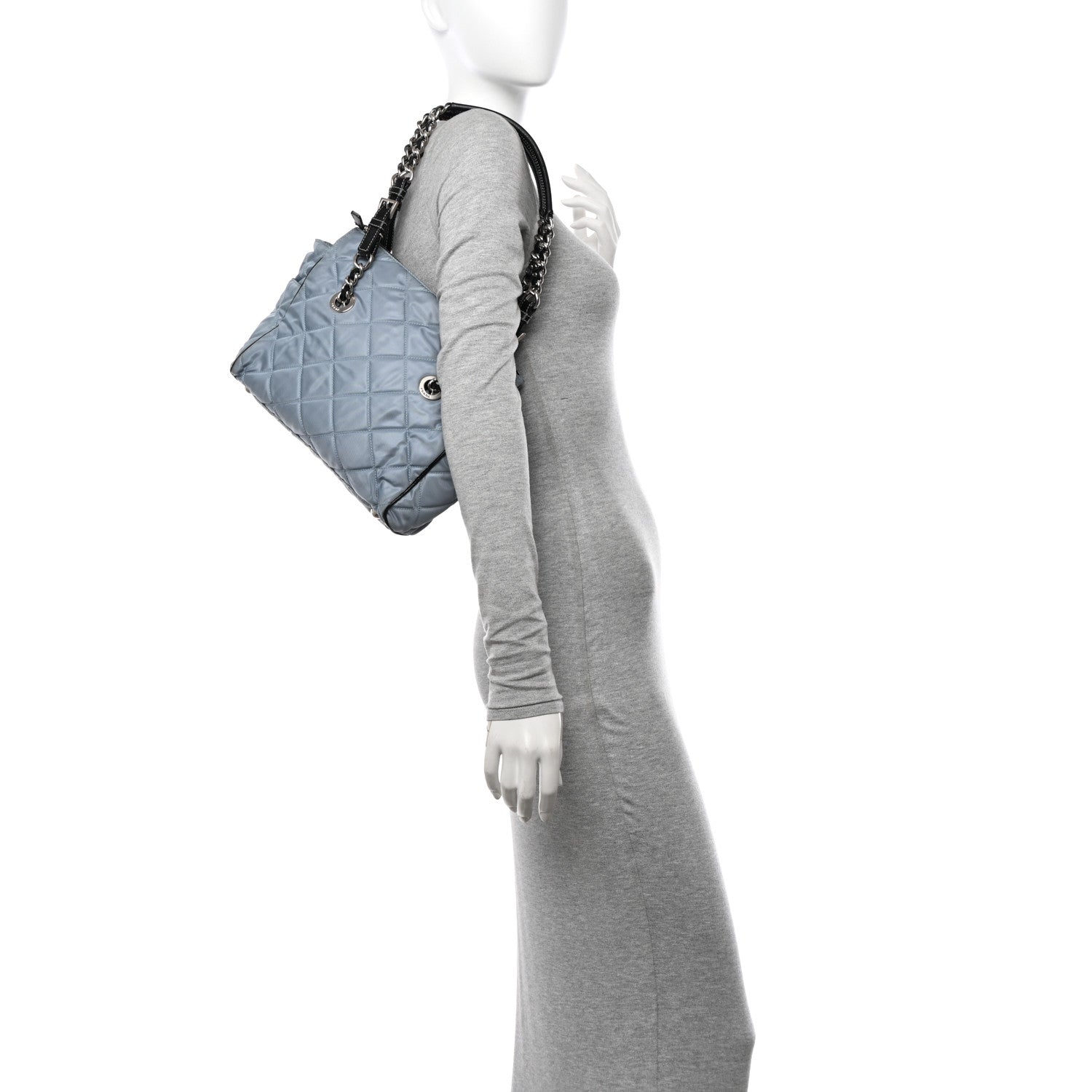 Prada Tessuto Nylon Impunturato Quilted Shopping Tote Pervinca 2 of 13