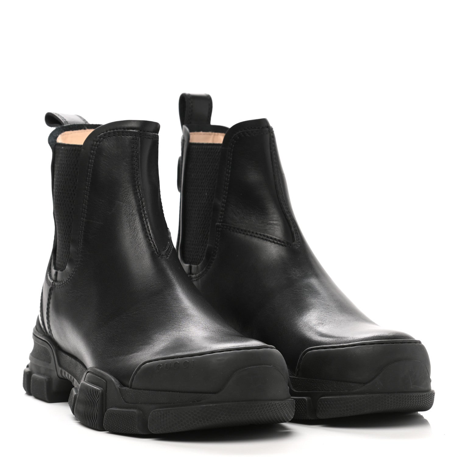 Gucci Calfskin Logo Ankle Boots 36.5 Black 2 of 10