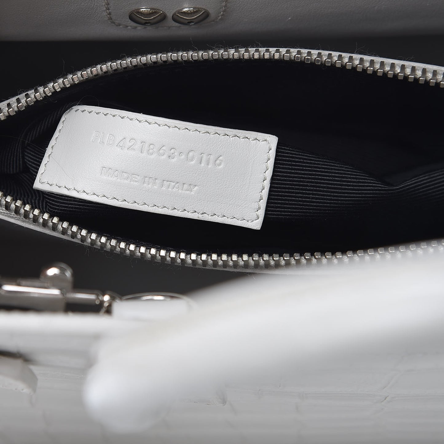 Calfskin Crocodile Embossed Baby Sac De Jour Gris Perle