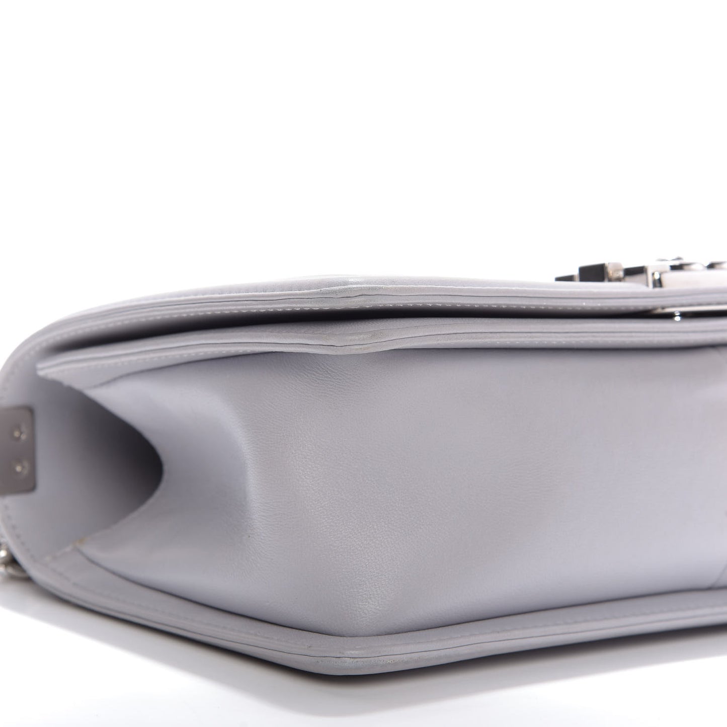 Calfskin Quilted Medium Boy Flap Grey