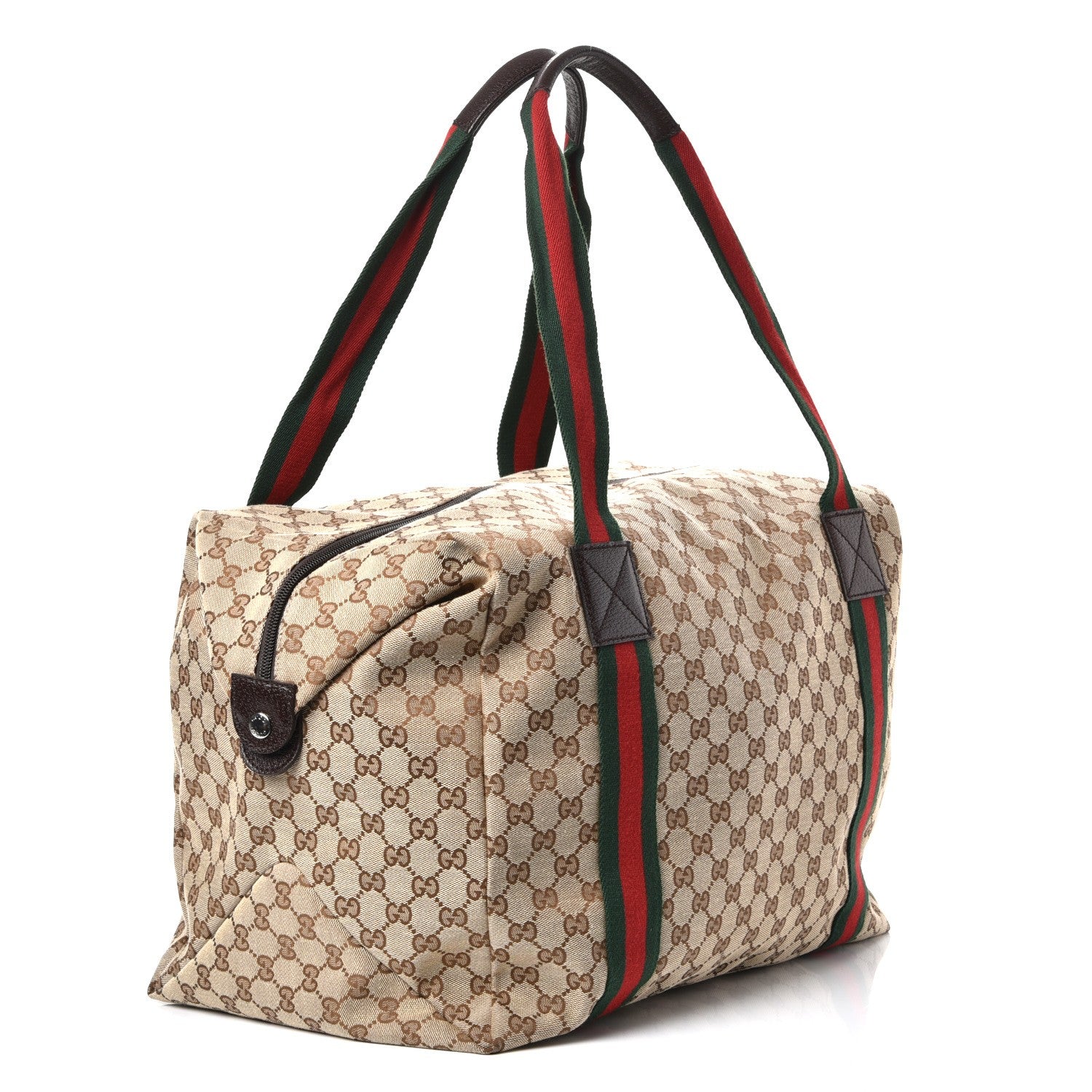 Gucci GG Monogram Web Medium Collapsible Carry On Duffle Beige Brown 3 of 7