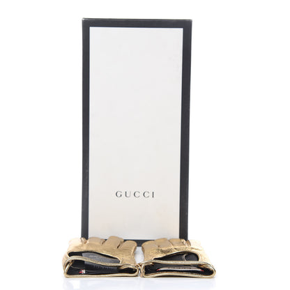 Gucci Metallic Nappa Donna Fingerless Gloves 7.5 Gold 6 of 6