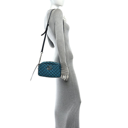 Gucci Monogram Multicolor Matelasse Diagonal Small GG Marmont Chain Shoulder Bag Light Blue Light Blue 2 of 10