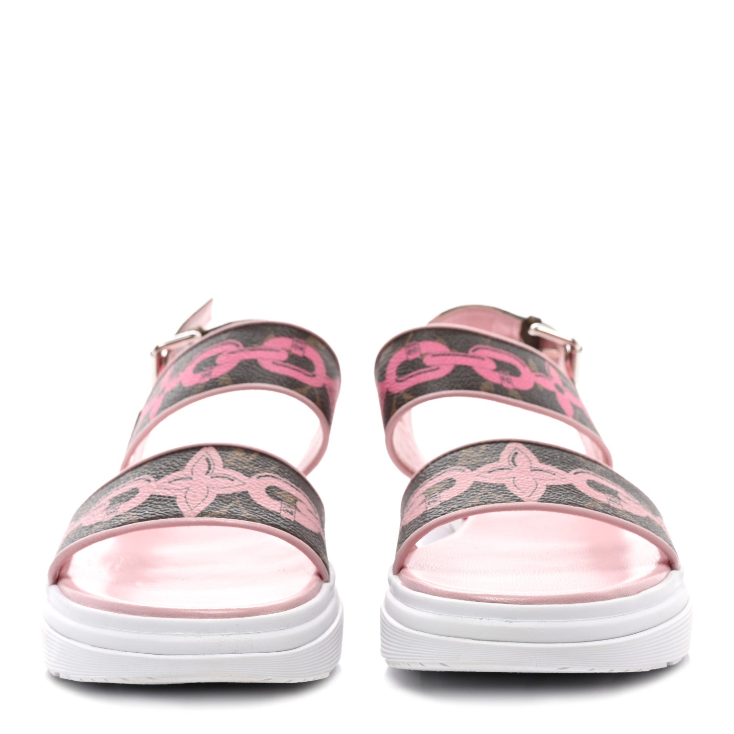 Louis Vuitton Monogram Bay Flower Harbor Sandals 37.5 Ballerine Poppy 2 of 9