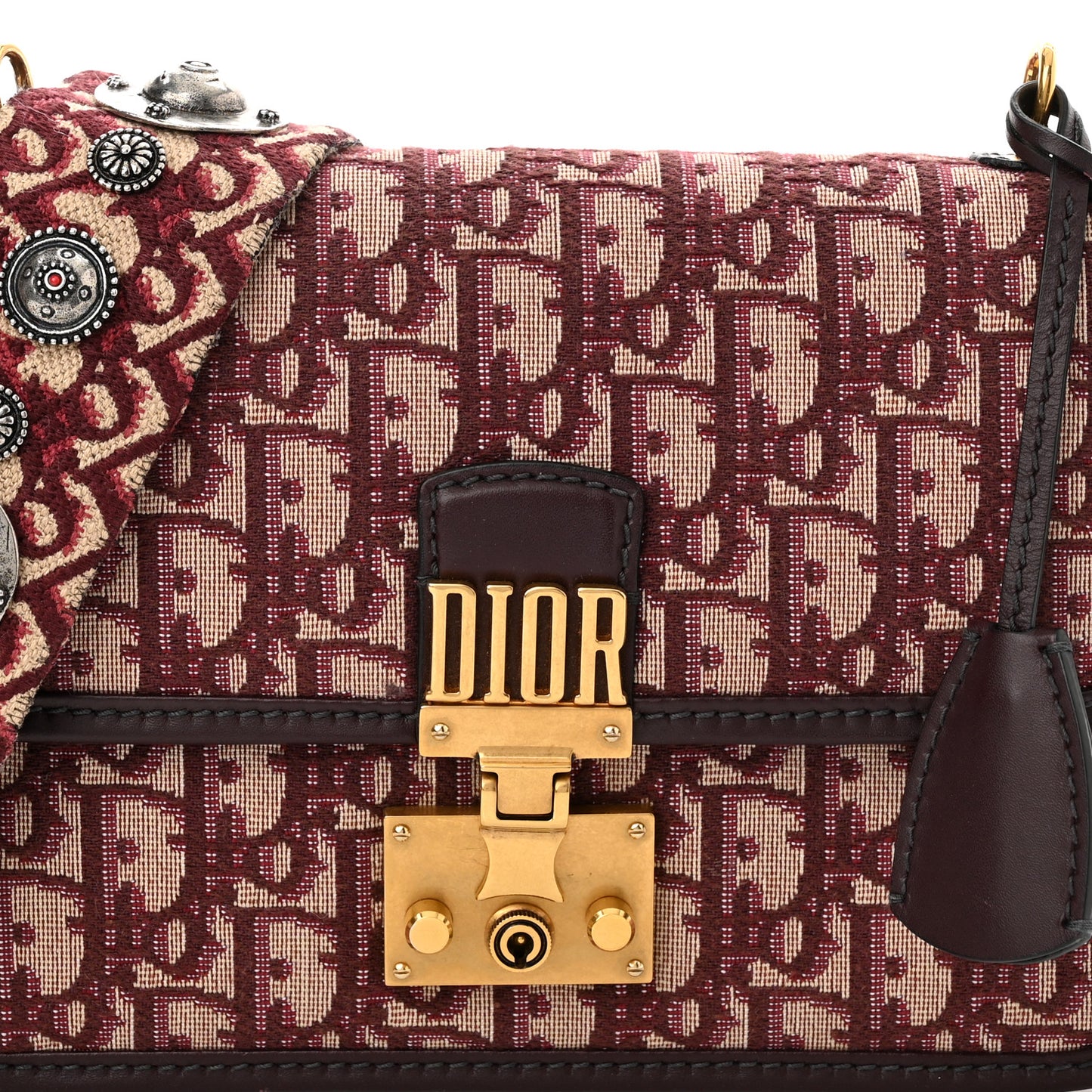 Oblique DiorAddict Flap Bag Burgundy
