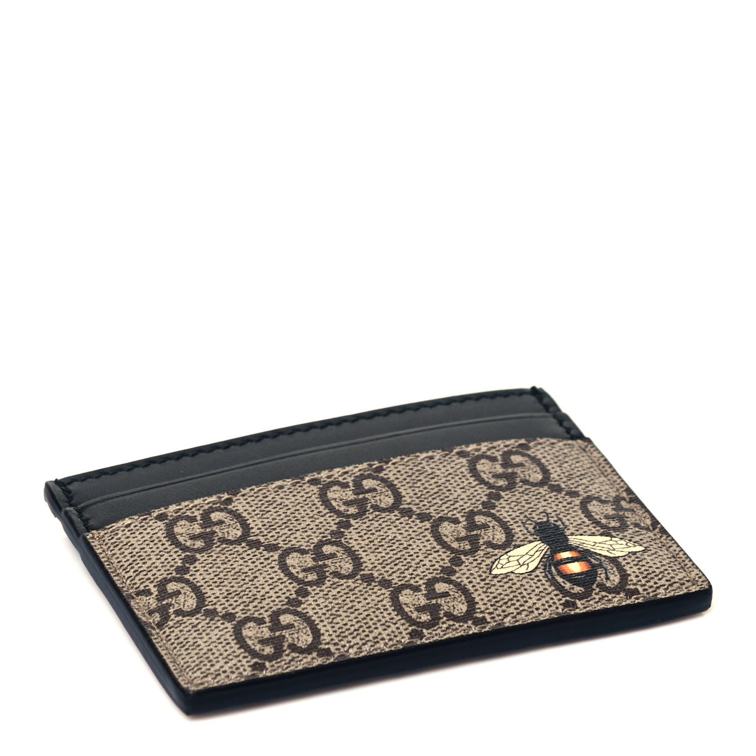 Gucci GG Supreme Monogram Bee Print Card Holder Black 4 of 6