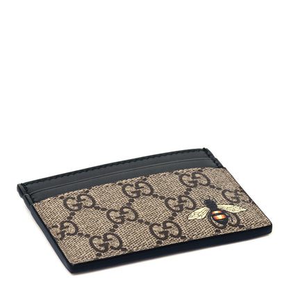 Gucci GG Supreme Monogram Bee Print Card Holder Black 4 of 6