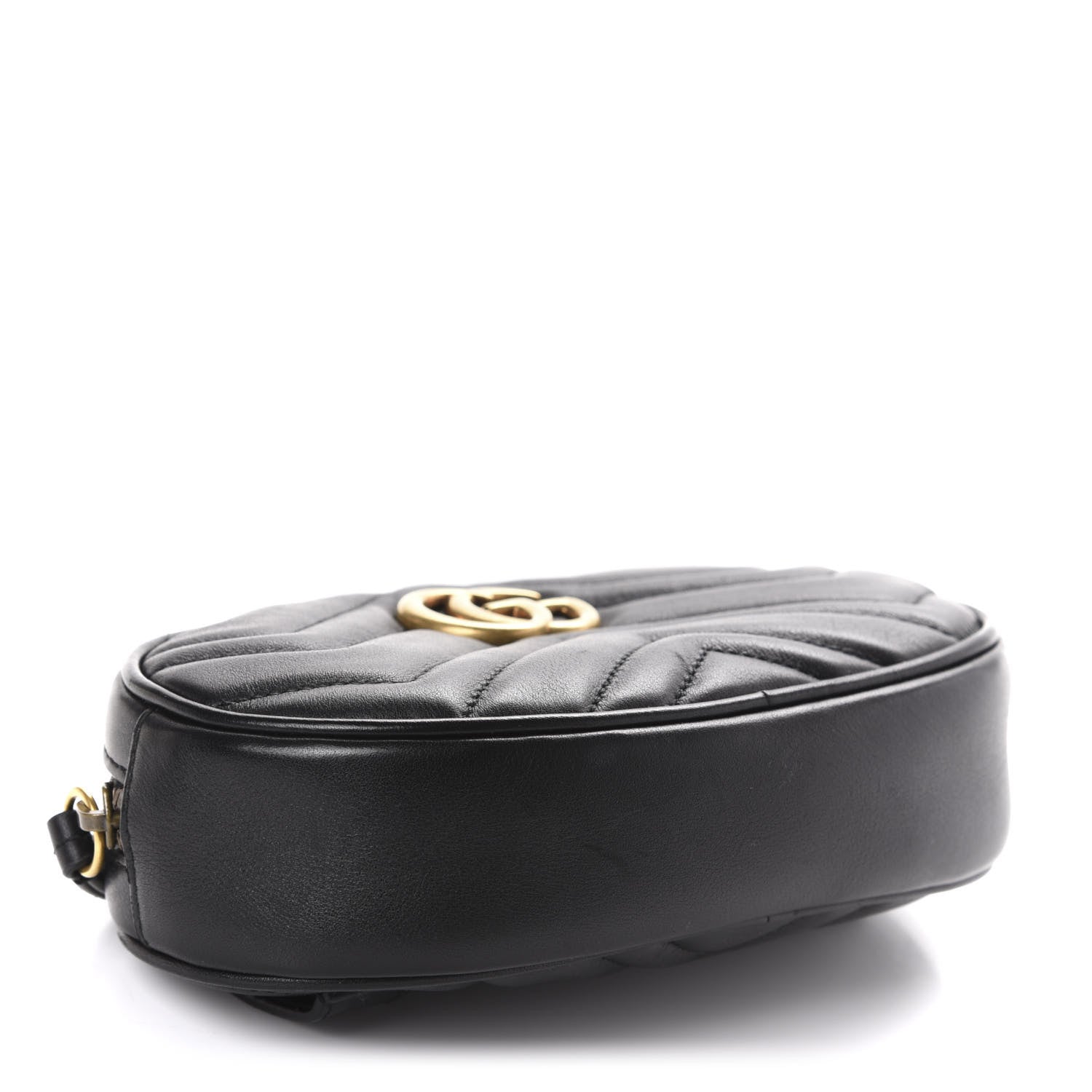 Gucci Calfskin Matelasse GG Marmont Belt Bag 85 34 Black 4 of 12