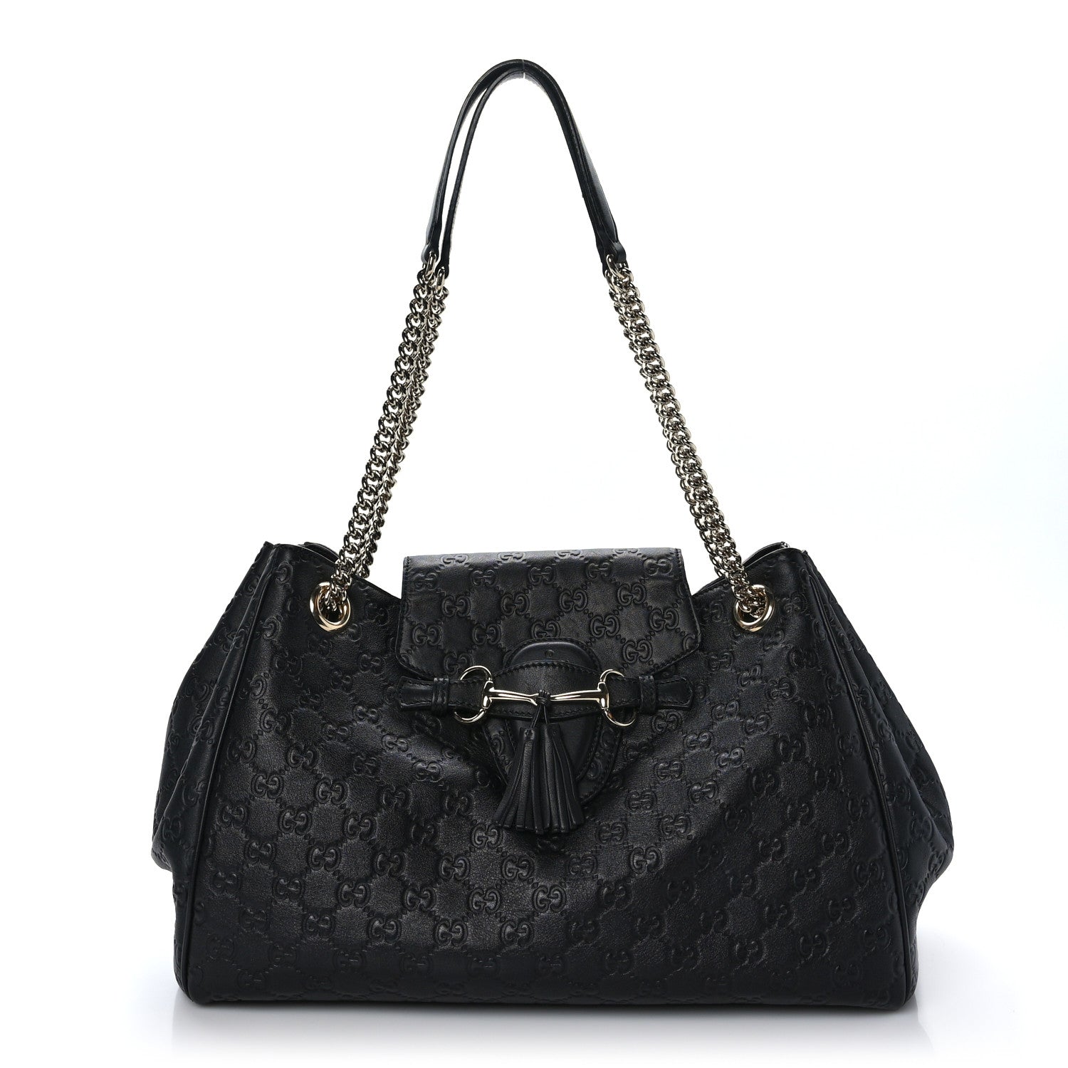 Gucci Guccissima Medium Emily Shoulder Bag Black 1 of 9