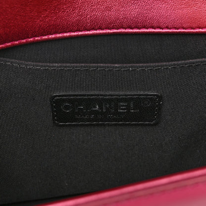 Chanel Metallic Patent Calfskin Quilted Medium Boy Flap Pink 6 of 10