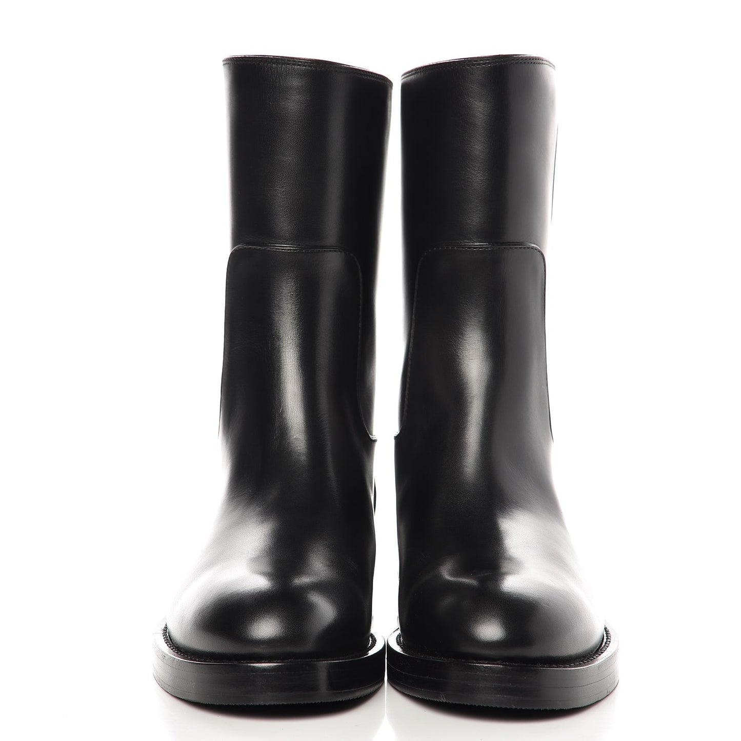 Calfskin Overdrive Flat Calf High Boots 37.5 Black