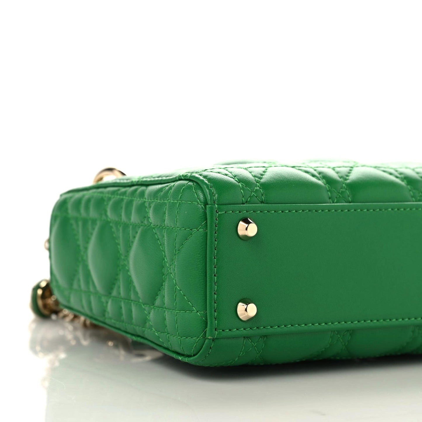 Lambskin Cannage Mini Lady Dior Bright Green