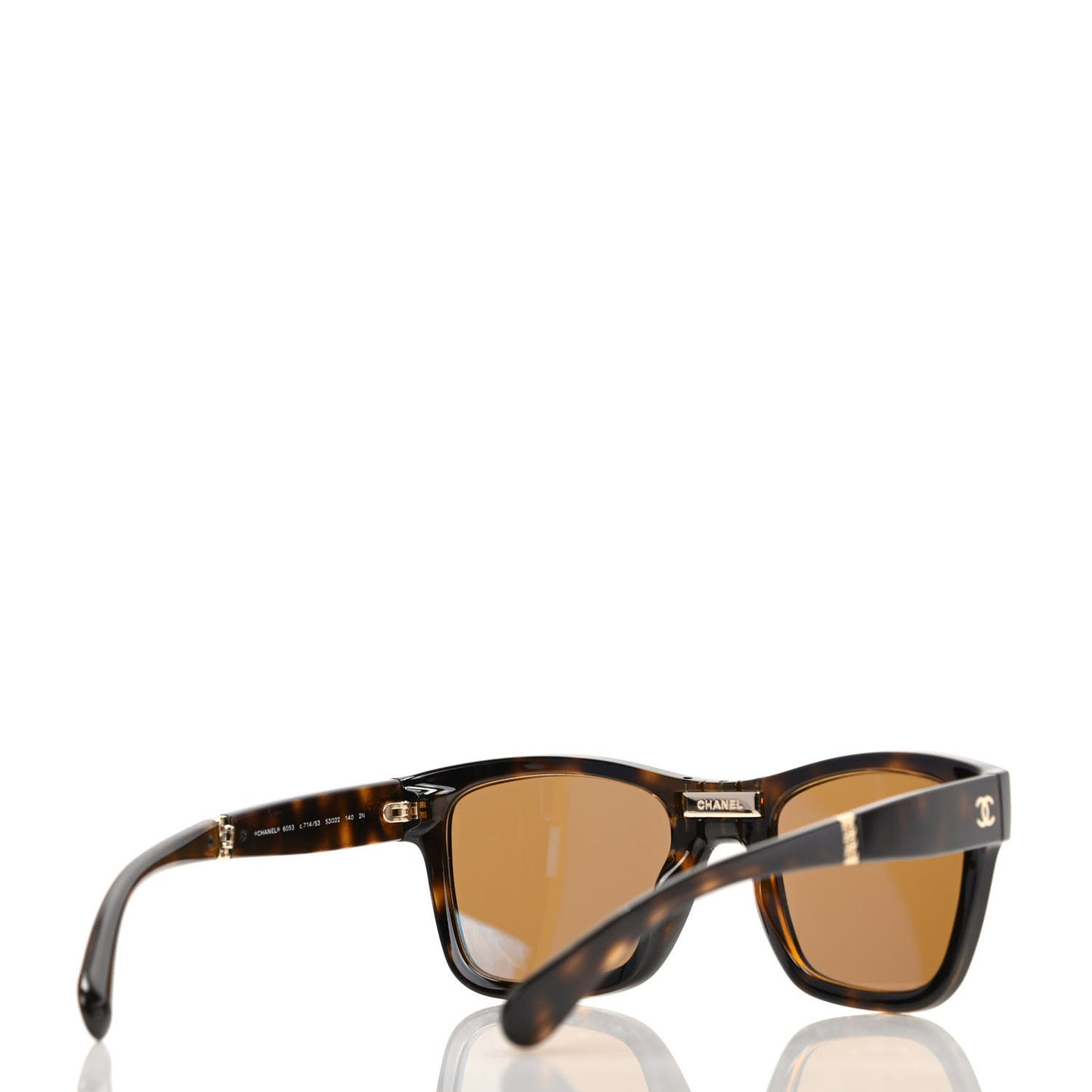 Nylon Metal Square Folding Sunglasses 6053 Tortoise