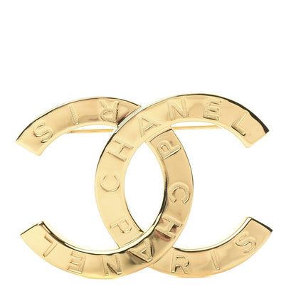 Chanel Metal Paris Button CC Large Brooch Gold 1 of 5