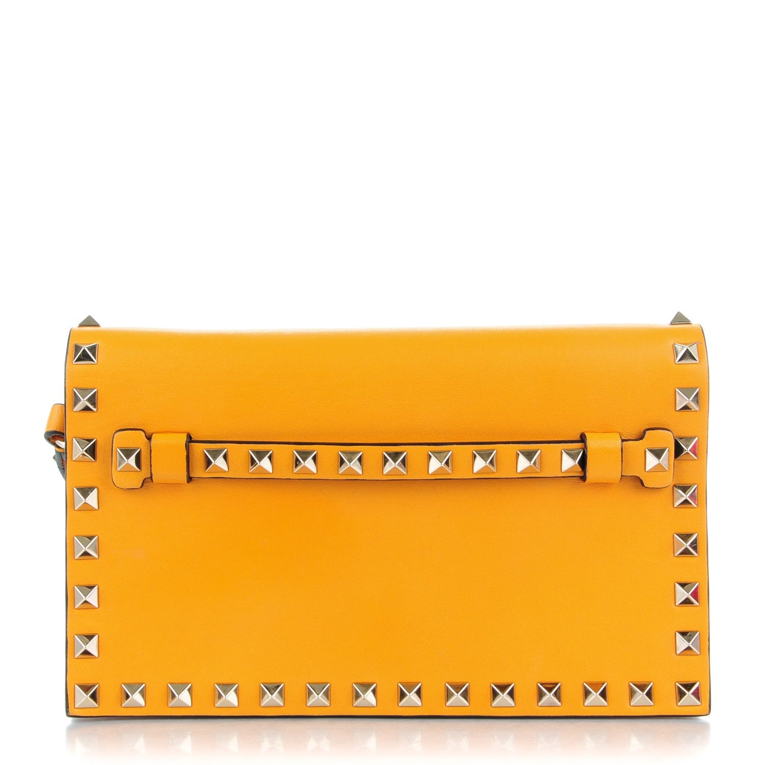 Valentino Garavani Nappa Small Rockstud Wristlet Clutch Melon Sorbet 1 of 7