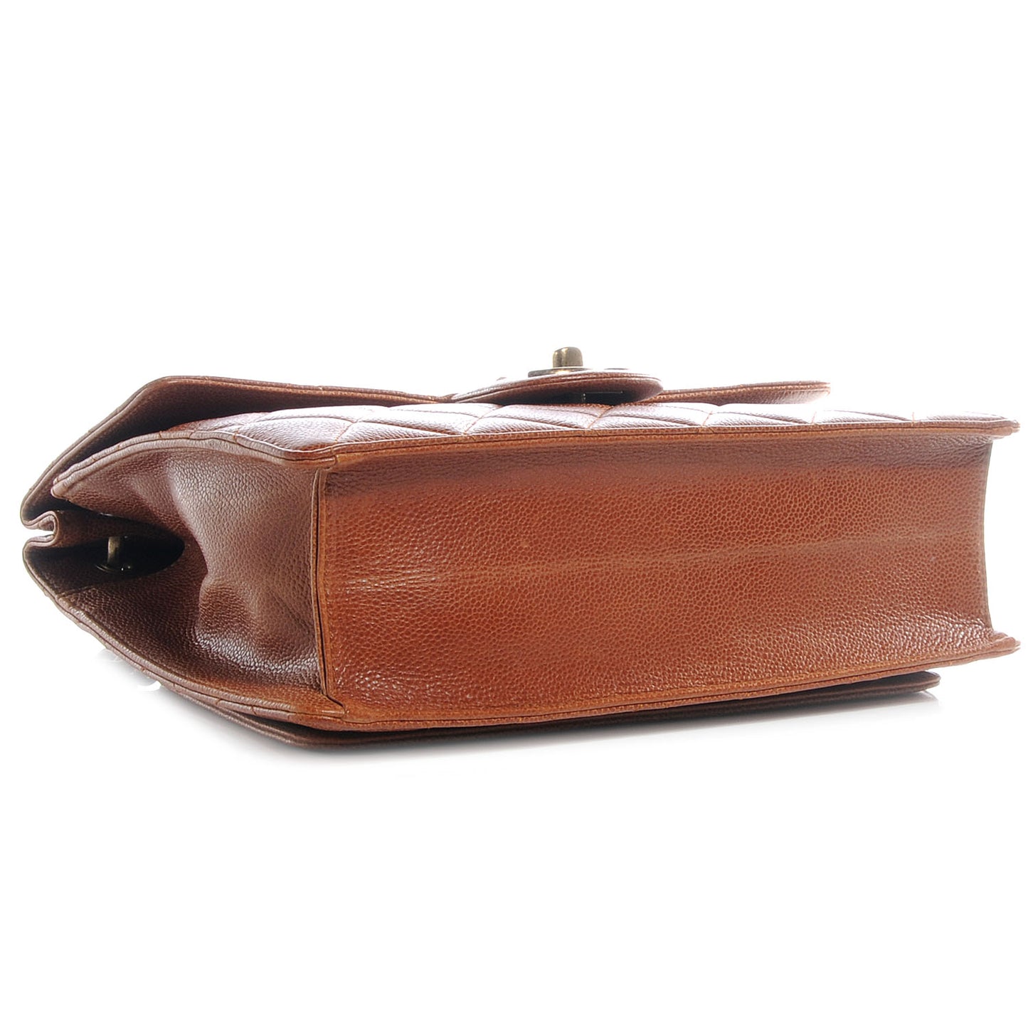 Caviar Quilted Large Retro Class Flap Brown