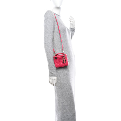 Christian Dior Lambskin Cannage Micro Lady Dior Red 2 of 12