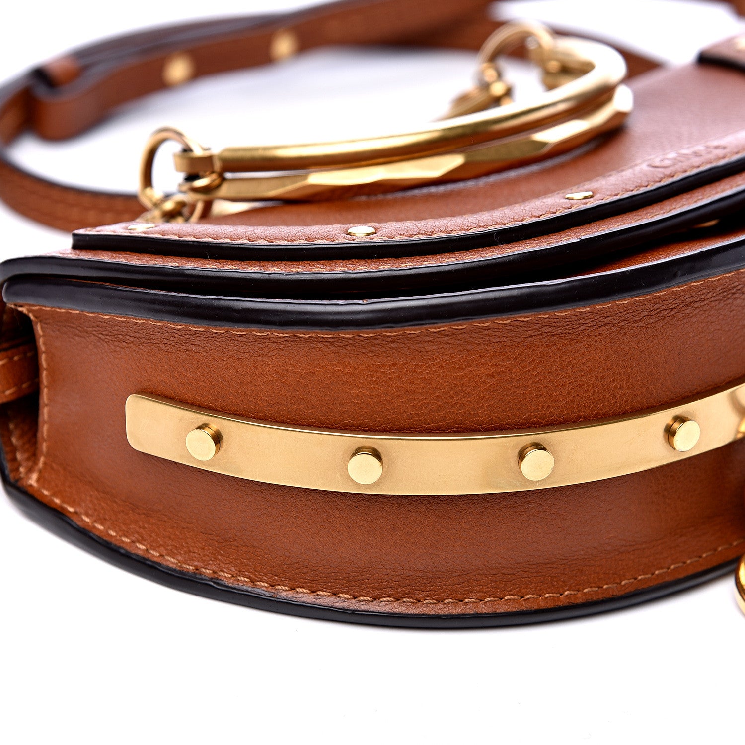 Chloe Calfskin Small Nile Bracelet Minaudiere Bag Caramel 6 of 8