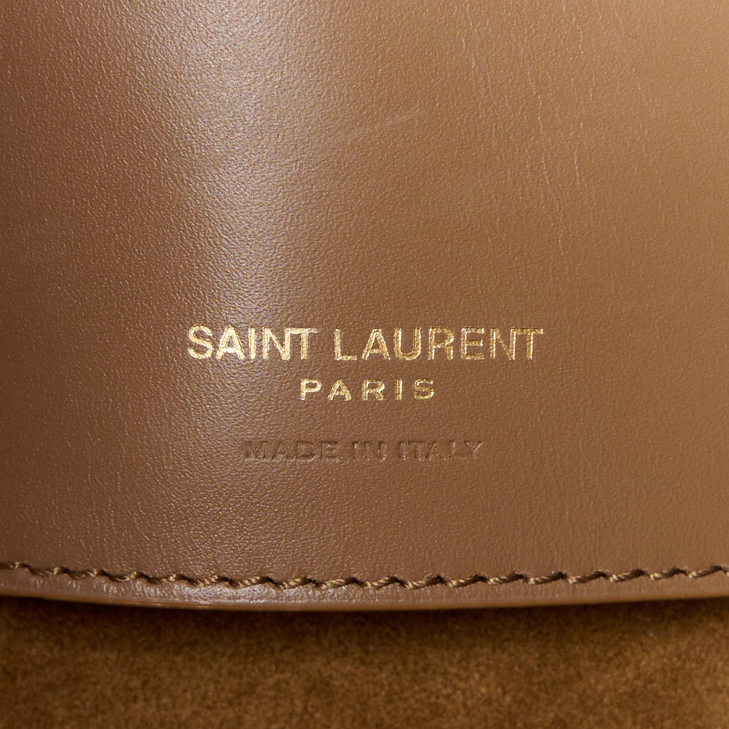 Saint Laurent Shiny Calfskin Le 37 Bucket Bag Dark Cork 7 of 14