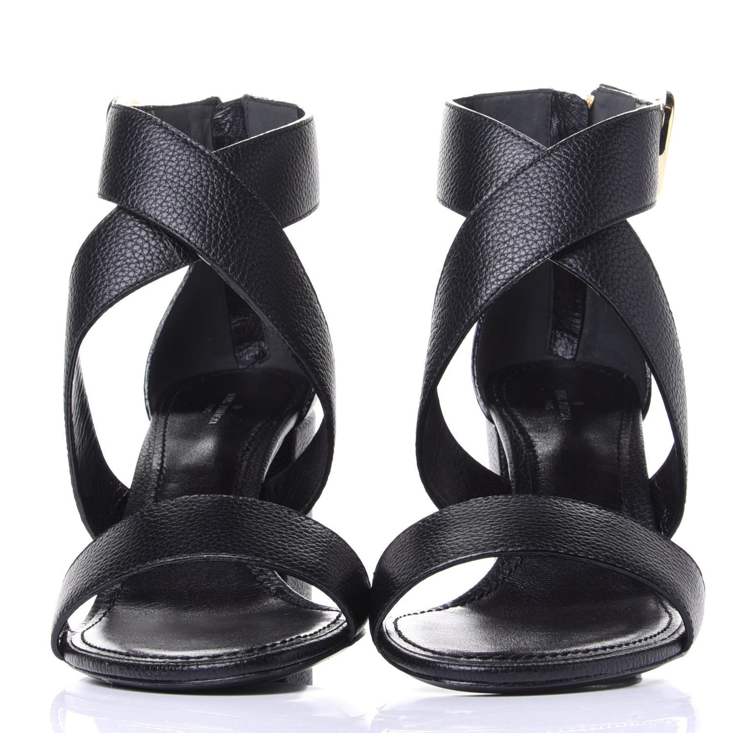 Calfskin Horizon Sandals 40 Black