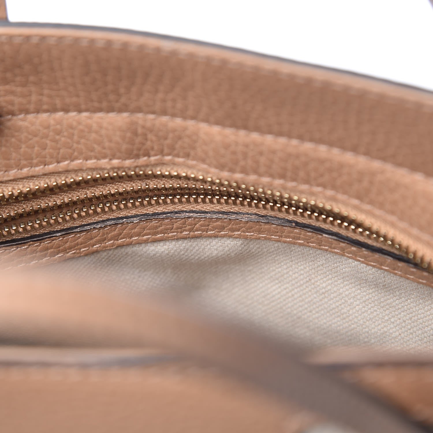 Gucci Linen Canvas Calfskin MIni Swing Top Handle Bag Natural 8 of 9