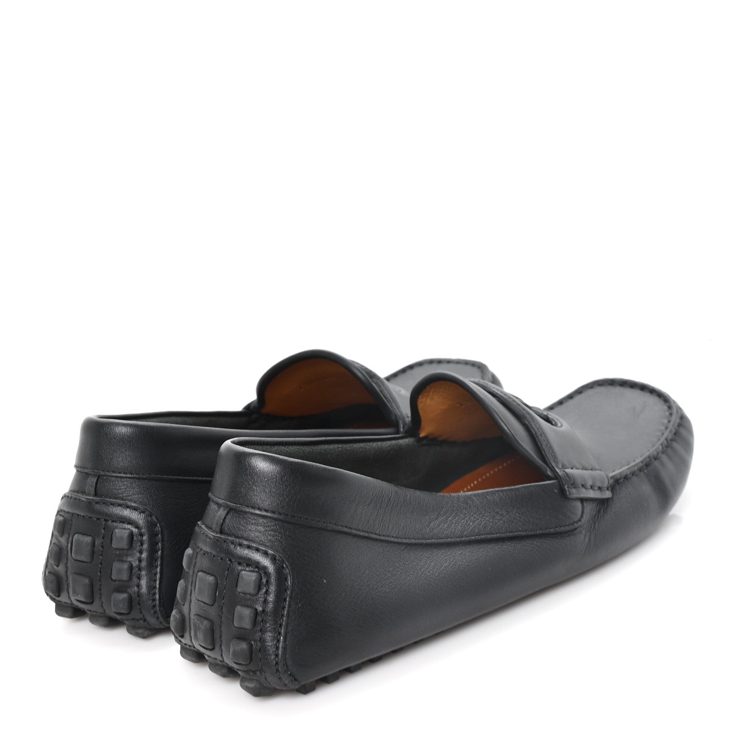 Gucci Soft Clove Calfskin Monochrome Mens Interlocking G Driver Loafers 11 Black 5 of 9