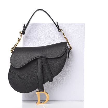 Christian Dior Grained Calfskin Mini Saddle Bag Black 8 of 8