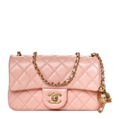 Chanel Lambskin Quilted Mini Rectangular Pearl Crush Flap Light Pink 1 of 13