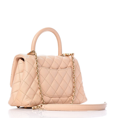 Chanel Caviar Quilted Mini Coco Handle Flap Beige 3 of 11