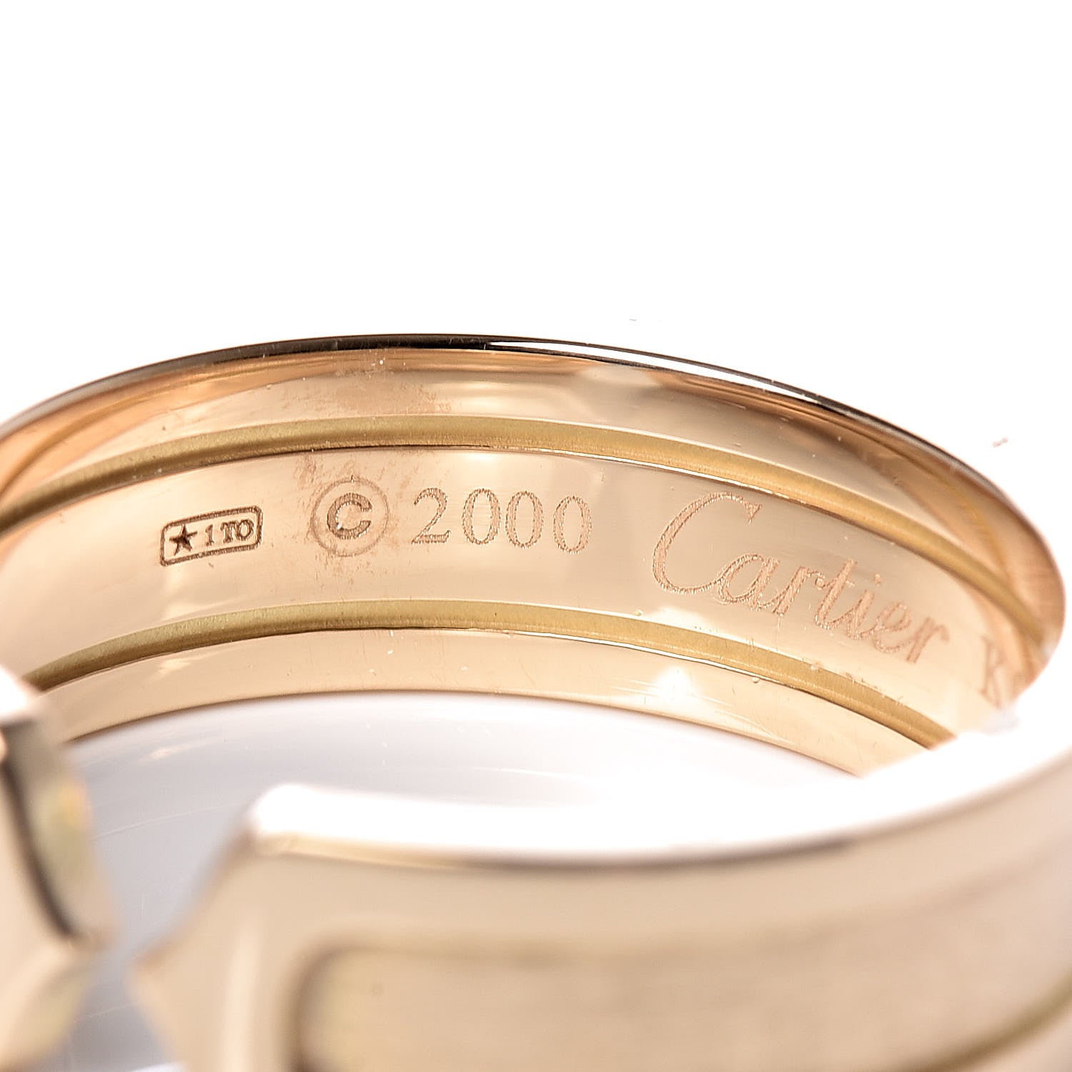 Cartier 18K Yellow Gold 6.5mm C De Ring 57 8 4 of 7