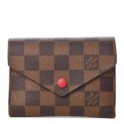Louis Vuitton Damier Ebene Victorine Wallet Red 1 of 7