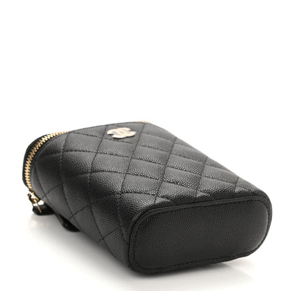 Chanel Caviar Quilted Small Vertical Coco Beauty Vanity Case With Chain Black 7 of 11