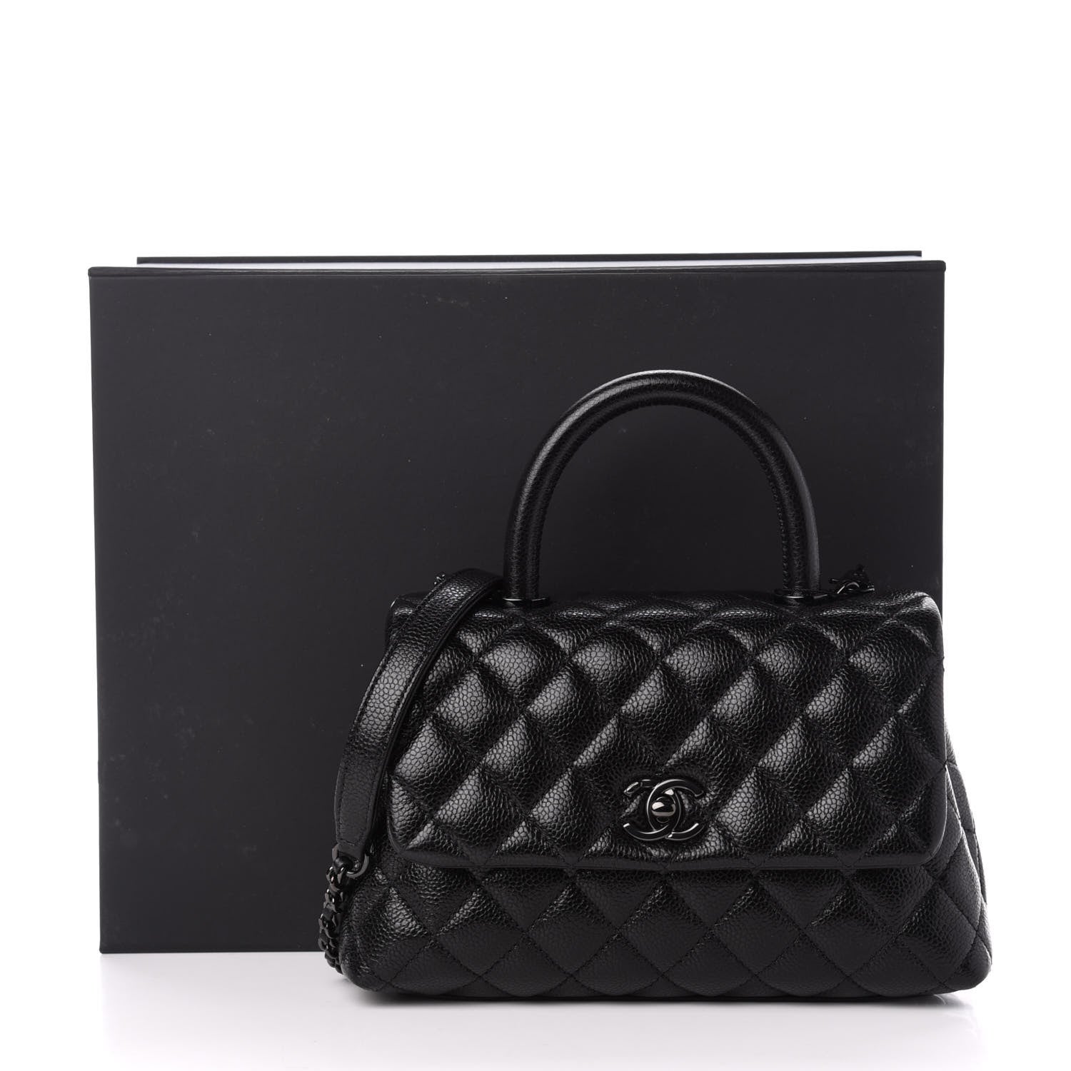 Chanel Caviar Quilted Mini Coco Handle Flap So Black 11 of 11