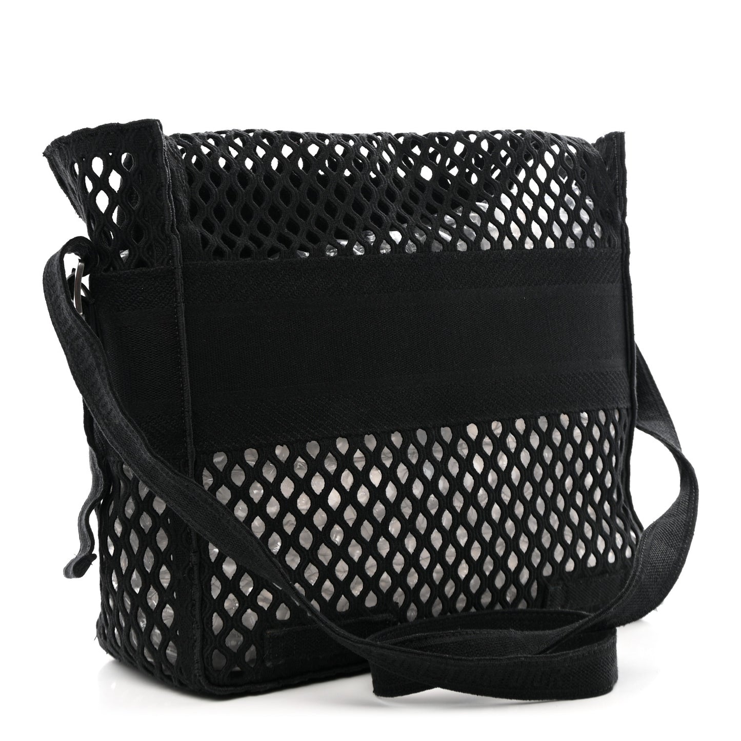 Canvas Embroidered Mesh Diorcamp Messenger Black