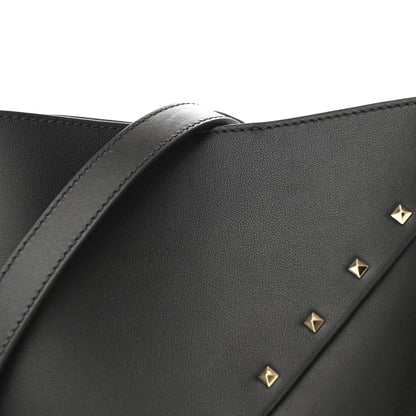 Valentino Garavani Calfskin Rockstud Wispy Bucket Bag Black 8 of 10