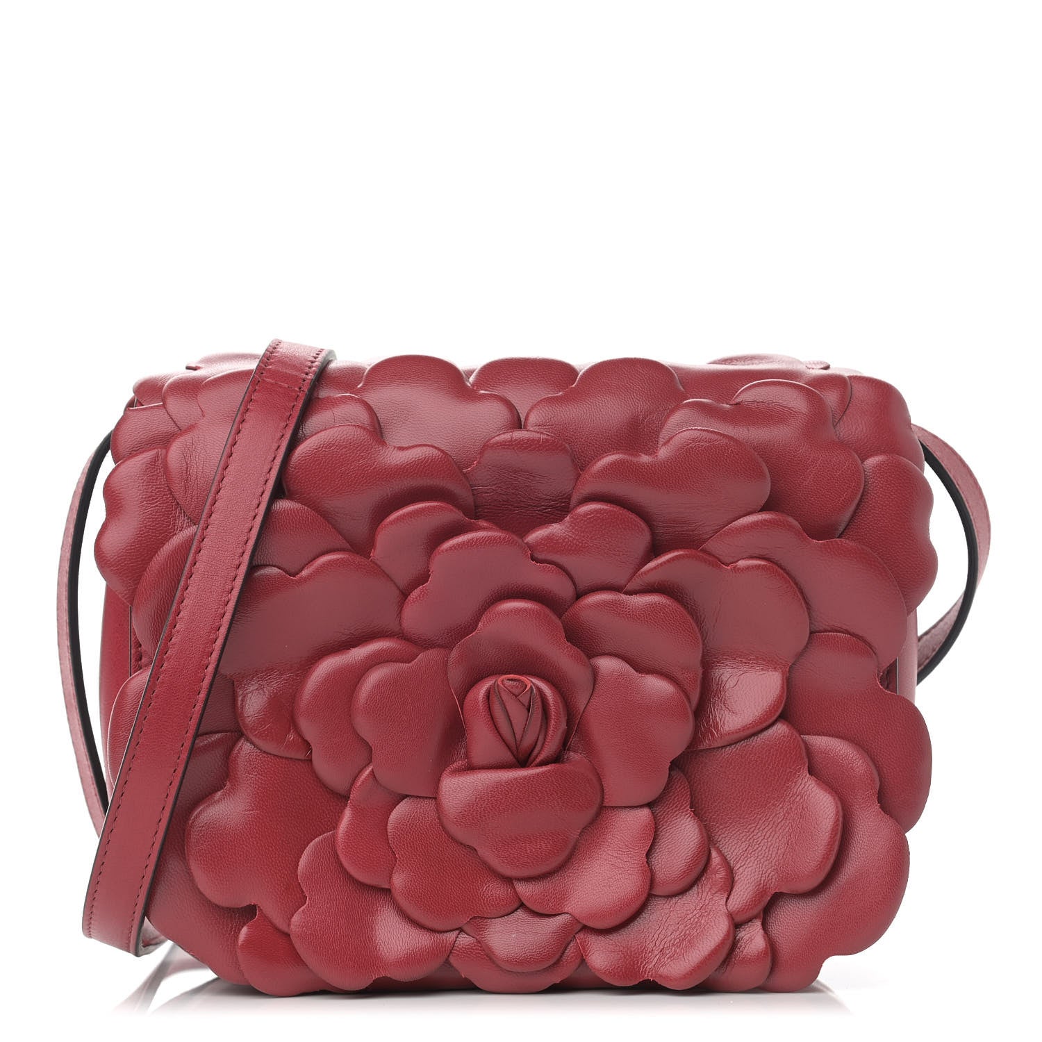 Valentino Garavani Nappa Atelier 03 Rose Edition Small Flap Crossbody Bag Cerise 1 of 11
